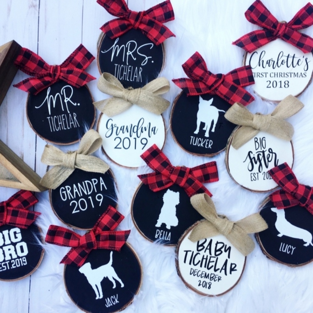 Wood Slice Ornaments- Christmas Decor, Tags